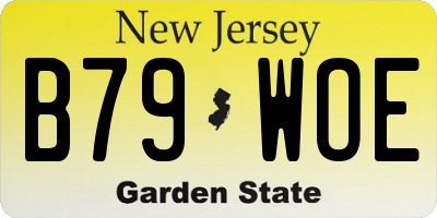 NJ license plate B79WOE