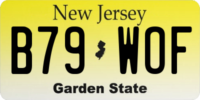 NJ license plate B79WOF