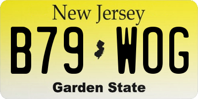 NJ license plate B79WOG