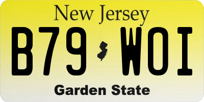 NJ license plate B79WOI