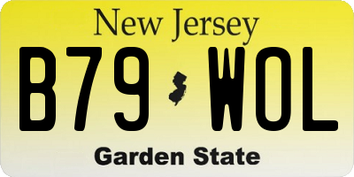 NJ license plate B79WOL
