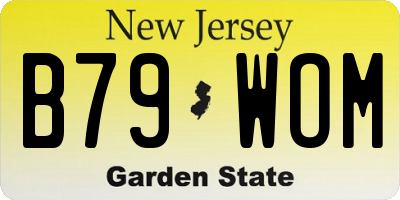NJ license plate B79WOM