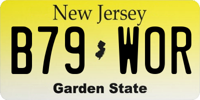 NJ license plate B79WOR
