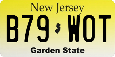 NJ license plate B79WOT