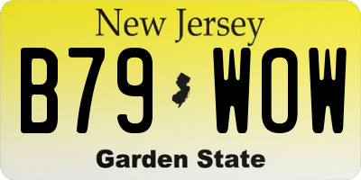 NJ license plate B79WOW