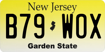 NJ license plate B79WOX