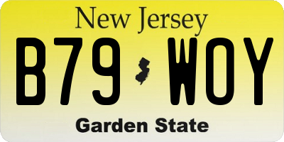 NJ license plate B79WOY