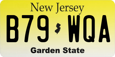 NJ license plate B79WQA