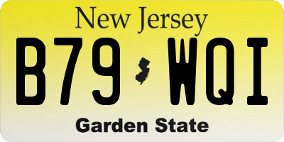 NJ license plate B79WQI