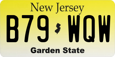 NJ license plate B79WQW