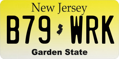 NJ license plate B79WRK