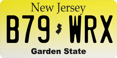 NJ license plate B79WRX