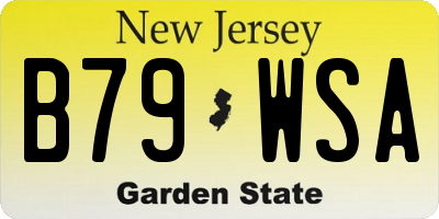NJ license plate B79WSA