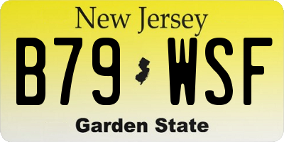 NJ license plate B79WSF