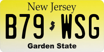 NJ license plate B79WSG