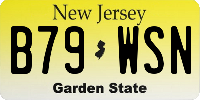 NJ license plate B79WSN