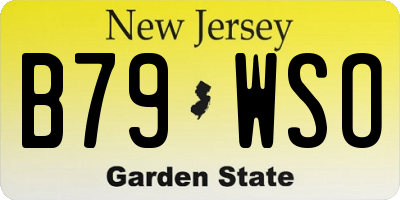 NJ license plate B79WSO