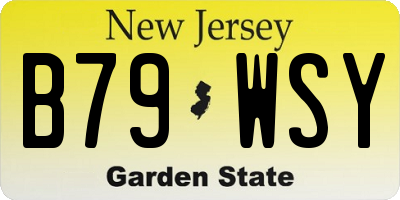 NJ license plate B79WSY