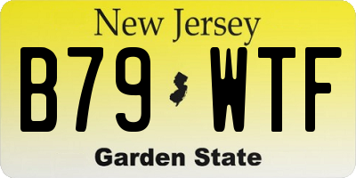 NJ license plate B79WTF
