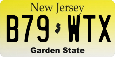 NJ license plate B79WTX