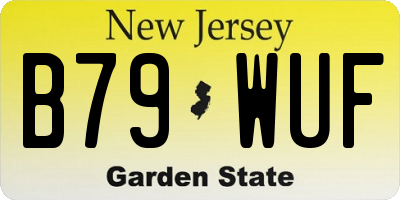NJ license plate B79WUF