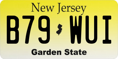 NJ license plate B79WUI