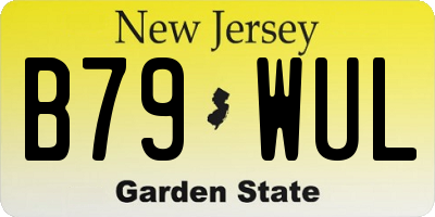 NJ license plate B79WUL