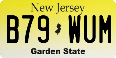 NJ license plate B79WUM