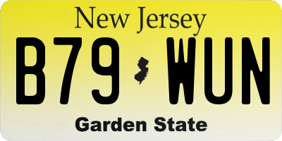 NJ license plate B79WUN