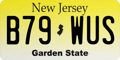 NJ license plate B79WUS