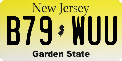 NJ license plate B79WUU