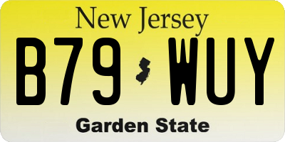 NJ license plate B79WUY