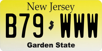 NJ license plate B79WWW