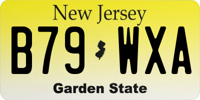 NJ license plate B79WXA
