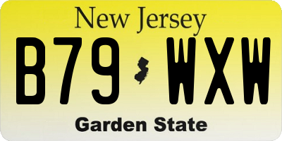NJ license plate B79WXW