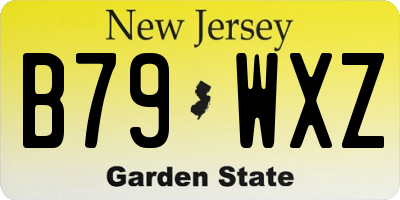 NJ license plate B79WXZ