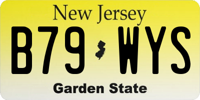 NJ license plate B79WYS