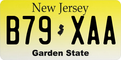 NJ license plate B79XAA
