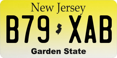 NJ license plate B79XAB