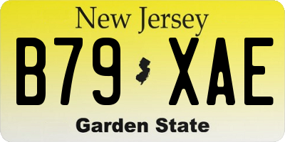 NJ license plate B79XAE