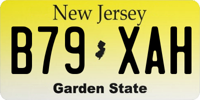 NJ license plate B79XAH