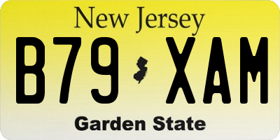 NJ license plate B79XAM