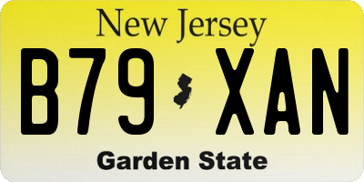 NJ license plate B79XAN