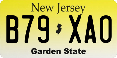 NJ license plate B79XAO