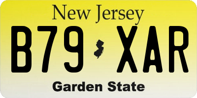 NJ license plate B79XAR