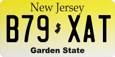 NJ license plate B79XAT