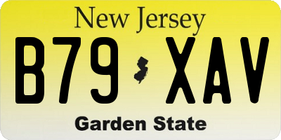 NJ license plate B79XAV