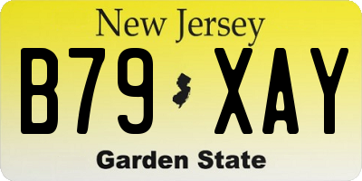 NJ license plate B79XAY