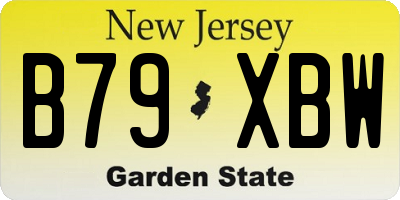 NJ license plate B79XBW