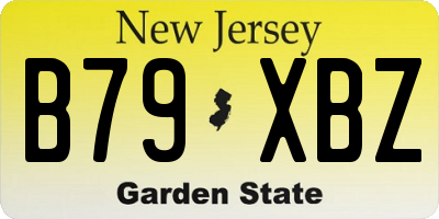 NJ license plate B79XBZ